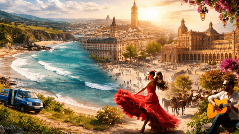 De las Olas de Cantabria al Arte del Sur: La Ruta Definitiva por los Contrastes de España